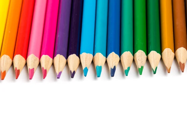 Assortment of colored wood drawing pencils — Stock Photo, Image