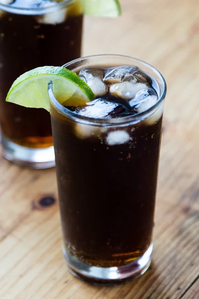 Soda whit ice and lime — Stock Photo, Image