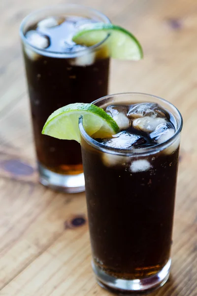 Soda whit ice and lime — Stock Photo, Image