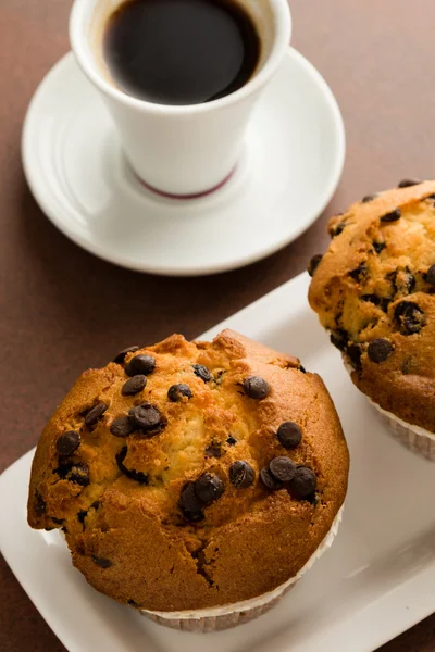 Muffins en koffie — Stockfoto