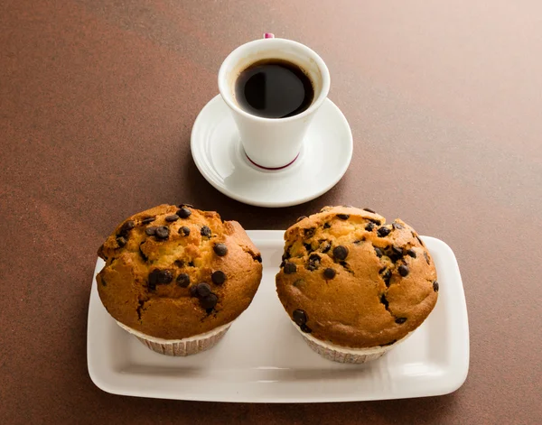 Muffins en koffie — Stockfoto