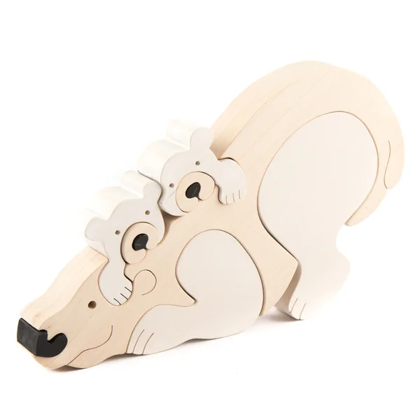 Oso polar juguete de madera — Foto de Stock