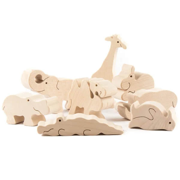 Wooden toy animals — Stock Photo, Image