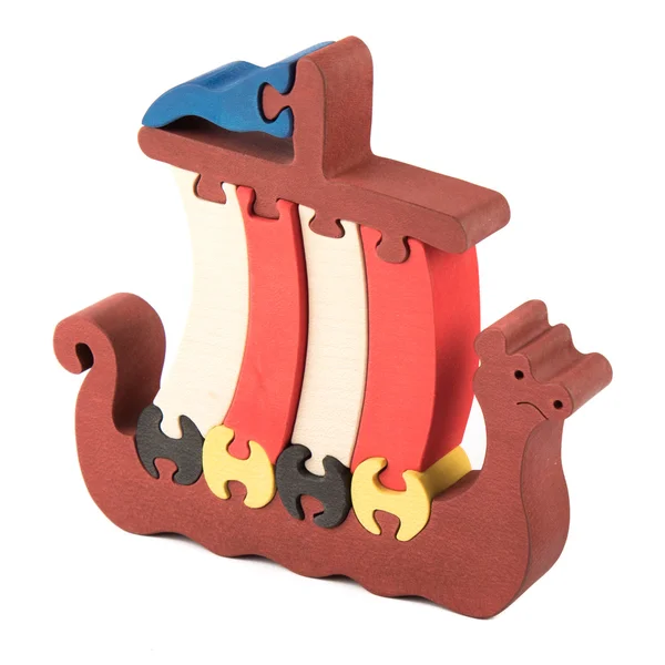 Navio de brinquedo de madeira — Fotografia de Stock