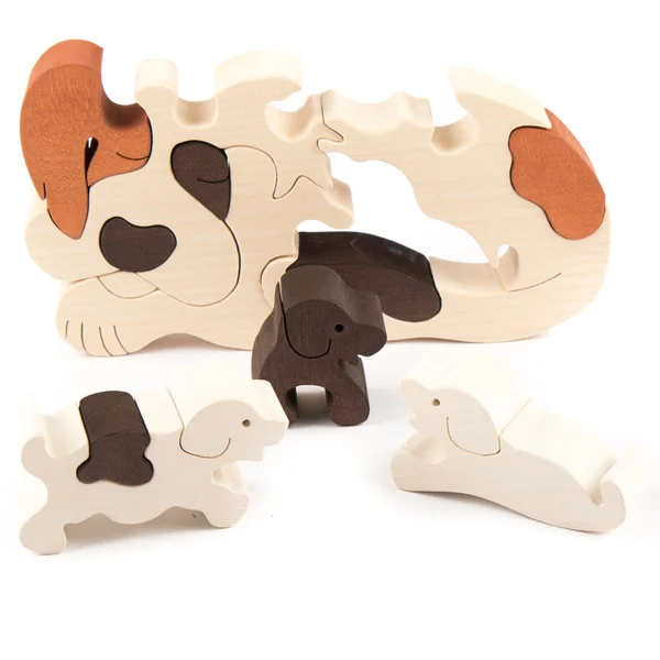 Creative wooden puppy toy — Stock Photo, Image