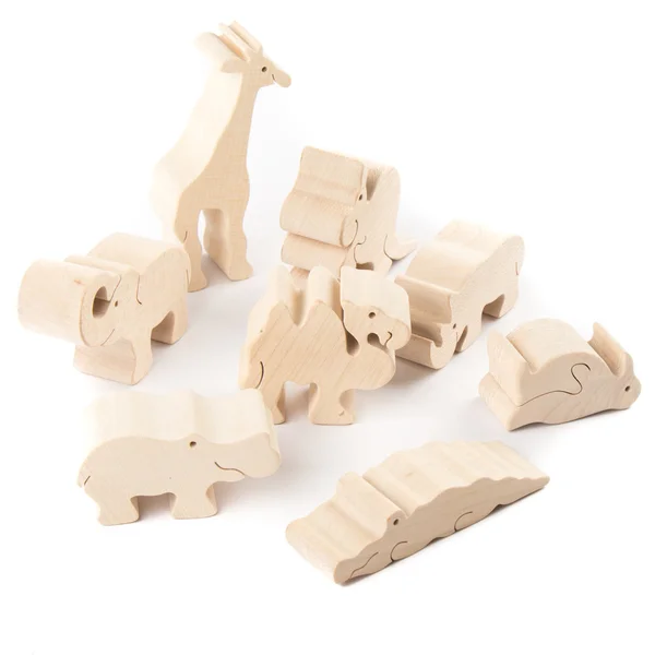Wooden toy animals — Stock Photo, Image