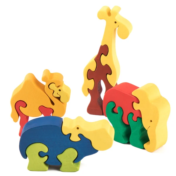 Jouets animaux en bois couleur — Photo