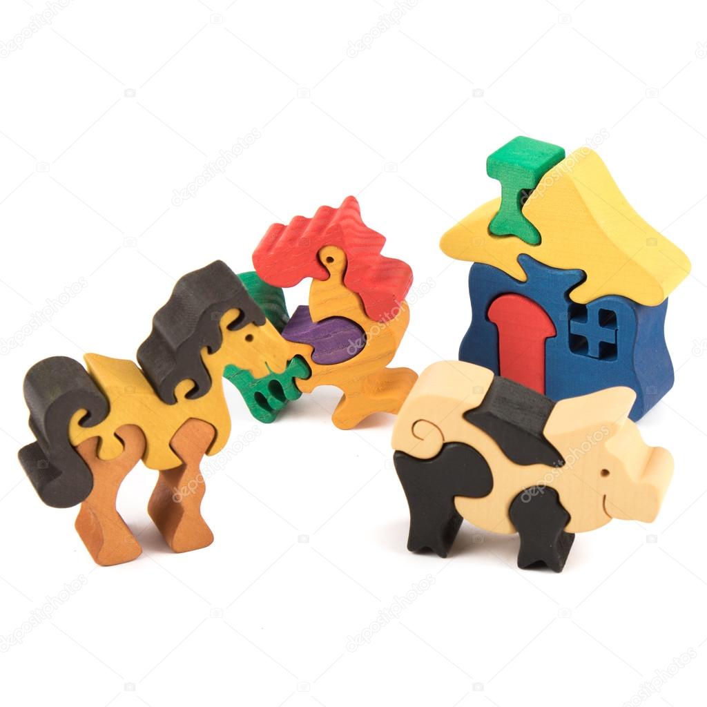 wooden toy animals puzzles