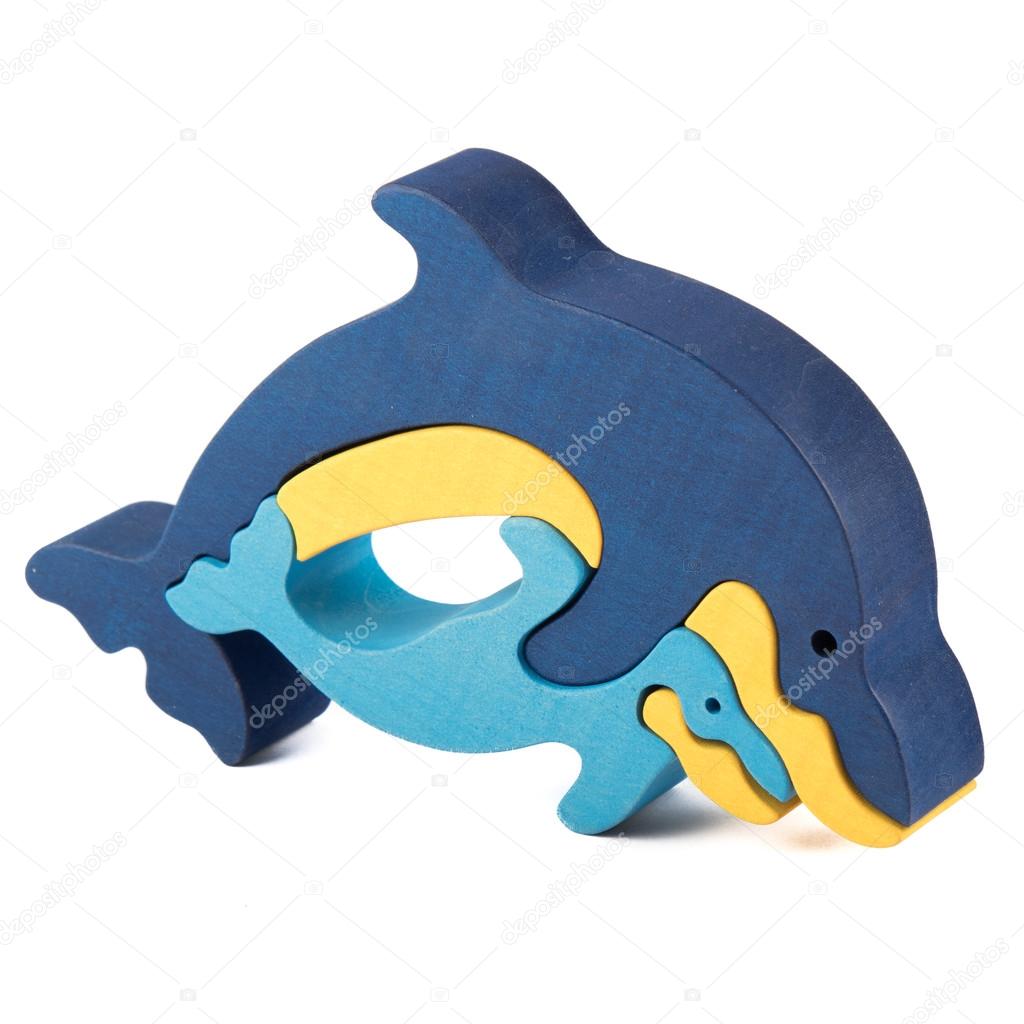 wooden dolphin toy