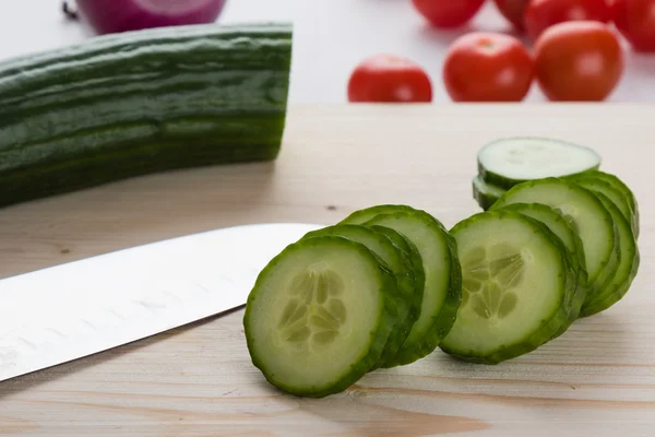 Sliced raw cucumber — Stock Photo, Image