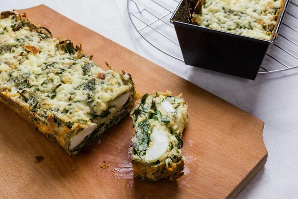 Baked spinach souffle — Stock Photo, Image