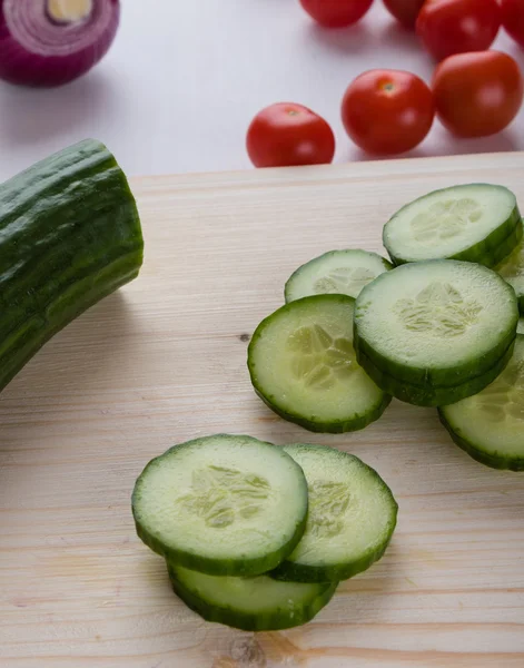 Sliced raw cucumber — Stock Photo, Image