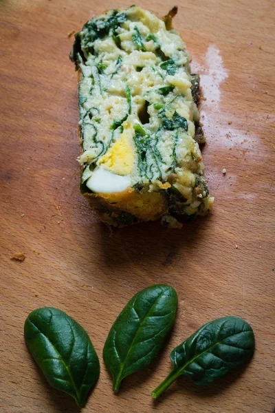 Baked spinach souffle — Stock Photo, Image