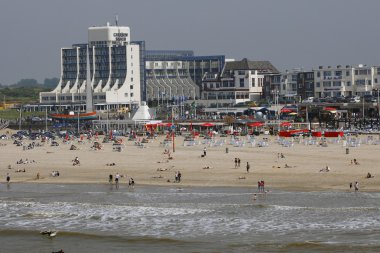 Den Haag, Hollanda - Scheveningen Plajı bölgesinde görünümü