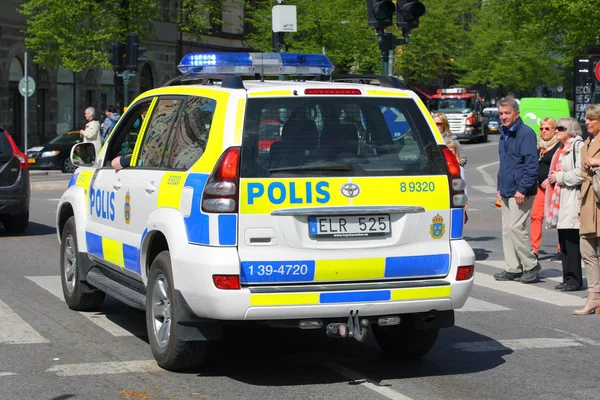 Stockholm - Polizeiauto — Stockfoto