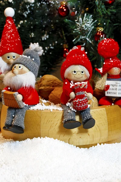 Komposition von Weihnachtsfiguren — Stockfoto