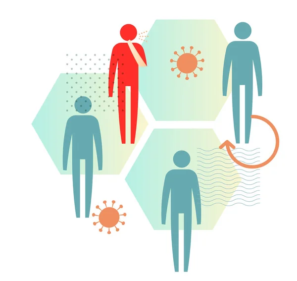 Novel Coronavirus Comunidad Hotspot Herd Inmunidad Icono Como Eps Archivo — Vector de stock