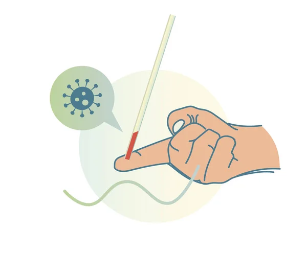 Test Sérologique Anticorps Finger Prick Illustration Sous Forme Fichier Eps — Image vectorielle
