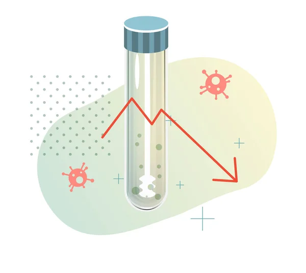 Rückgang Des Serologischen Tests Antikörper Symbolbild Als Eps Datei — Stockvektor