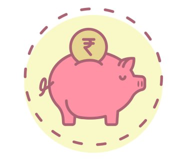 Finans Piggy Bank Simgesi - Kaydediliyor - Görüntü EPS 10 Dosyası