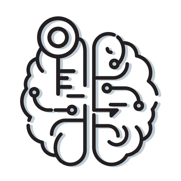 Key Access Human Brain Icon Eps File — Stock Vector