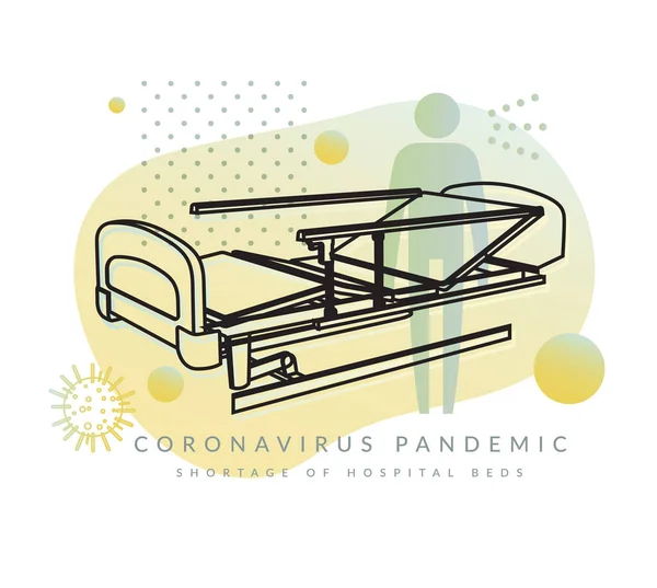 Coronavirus Covid Shortage Hospital Beds Abstract Illustration Eps File — 스톡 벡터