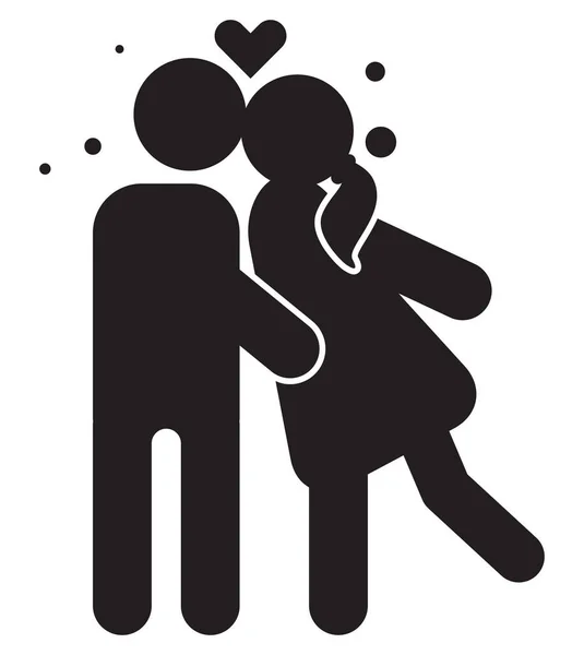 Couple Kissing Valentine Icon Eps File — Stock Vector