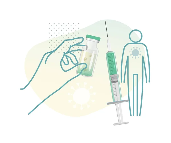 Novel Coronavirus 2019 Ncov Vaccin Human Trial Illustration Som Eps — Stock vektor