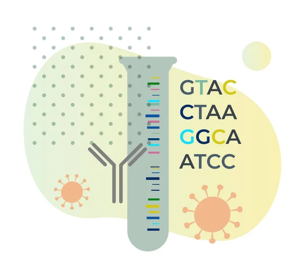 Genetics Sequencing Covid Strain Icon Eps File — ストックベクタ