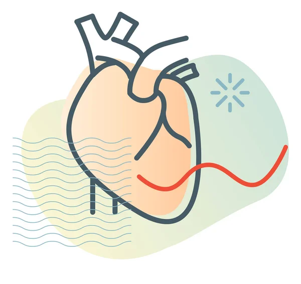 Herz Mit Ekg Symbol Als Eps Datei — Stockvektor