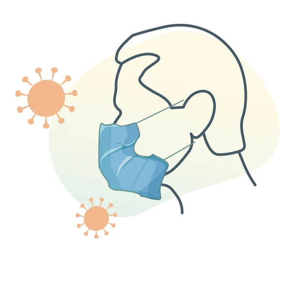 Masque Protection Respiratoire Non Wooven Icône Comme Fichier Eps — Image vectorielle