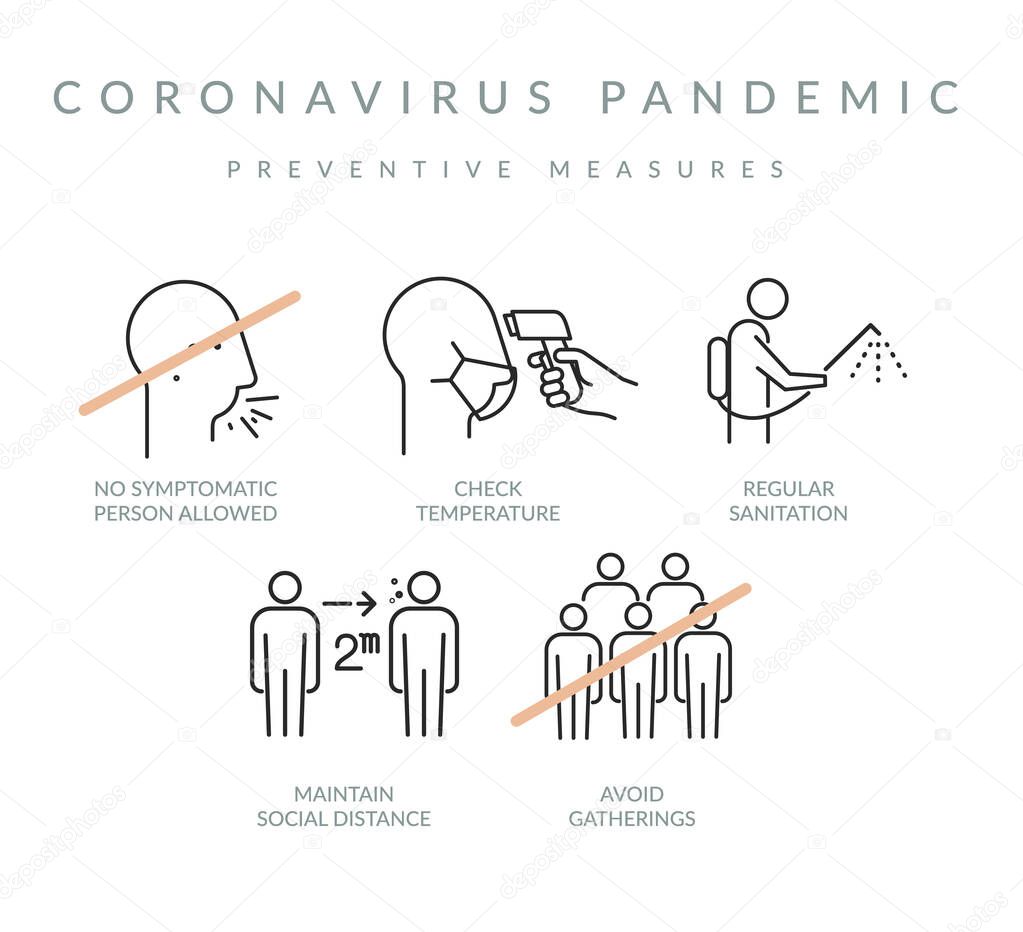 Coronavirus Pandemic - Preventive Measures - Schools Reopening  - Icon as EPS 10 File