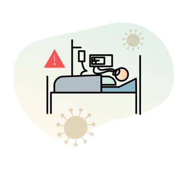 Coronavirus - covid-19 - Kritik Hasta - EPS 10 Dosyası olarak Simge