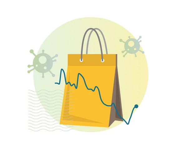 Coronavirus Impact Retail Shopping Abstract Illustratie Als Eps Bestand — Stockvector