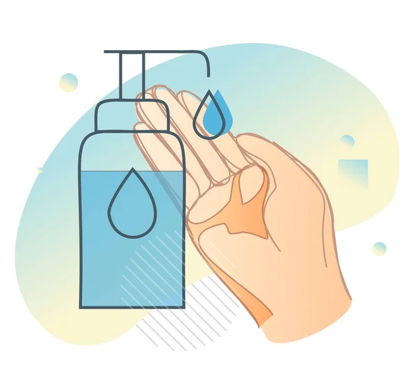 Hygiëne Handwas Met Hand Sanitizer Voorraadpictogram Als Eps Bestand — Stockvector