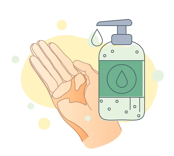 Hygiëne Handwas Met Hand Sanitizer Voorraadpictogram Als Eps Bestand — Stockvector