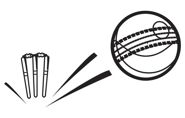 Partita Cricket Azione Illustrazione Come File Eps — Vettoriale Stock