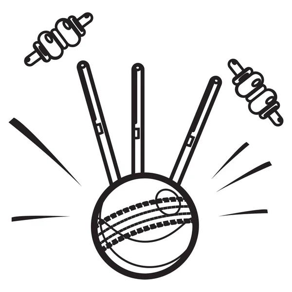 Cricket Ball Bowled Action Ilustrace Jako Eps Soubor — Stockový vektor