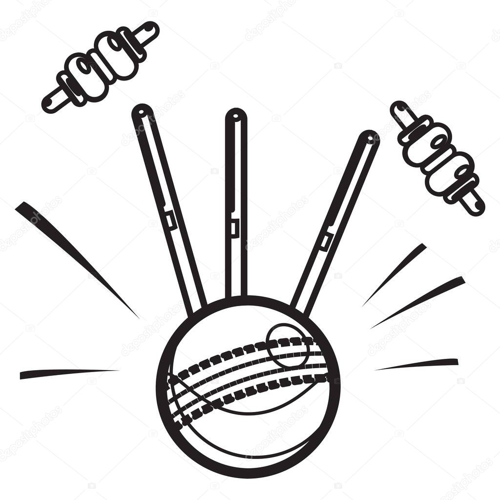 Cricket Ball - Bowled Action - Illustration as EPS 10 File.