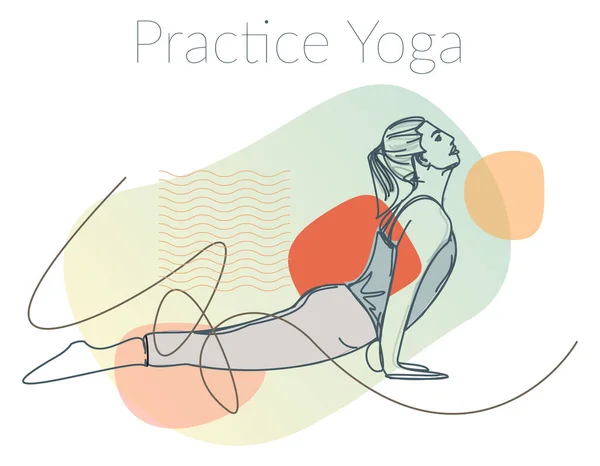 Yoga Pose Cobra Pose Ilustrace Jako Soubor Eps — Stockový vektor