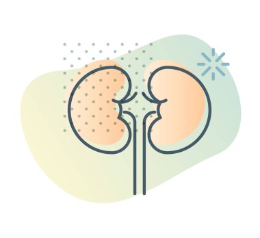 Covid-19 nedeniyle böbrek üzerinde etki - EPS 10 dosyası olarak simge