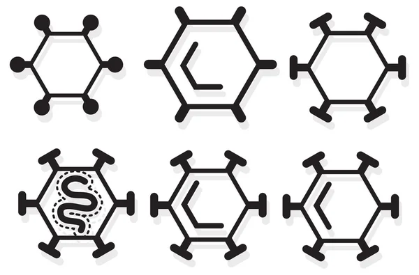 Icona del simbolo di modifica genetica del virus — Vettoriale Stock