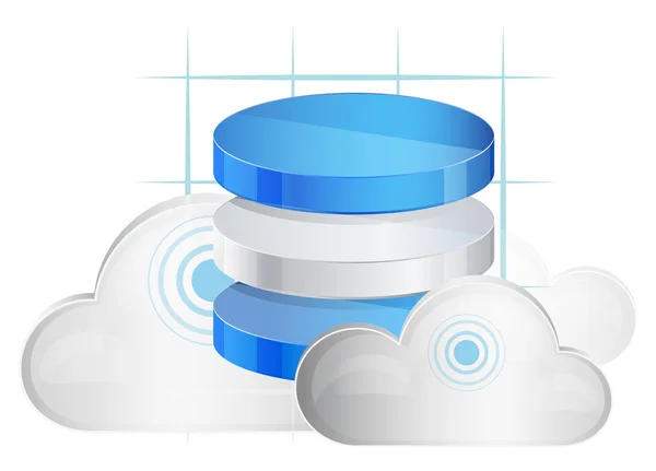 Tecnologia di cloud storage — Vettoriale Stock