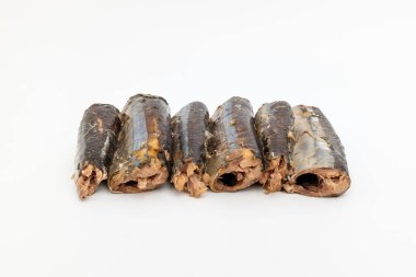 Konserve saury. Baharatlı balık. Yenilebilir balık. Uzun balıklar. Mavi balık