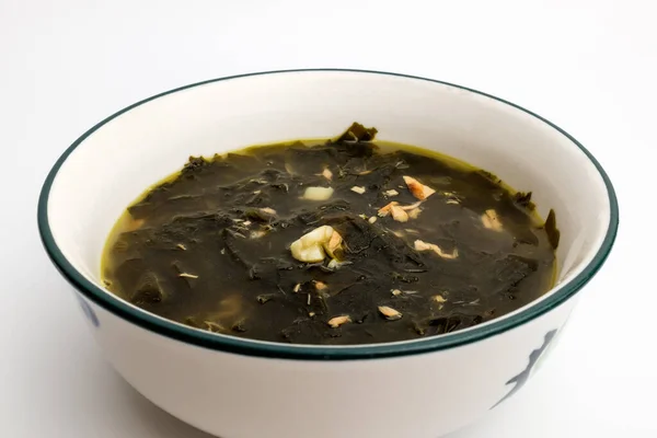 Суп Водорослей Тунцом Здоровое Питание Суп — стоковое фото