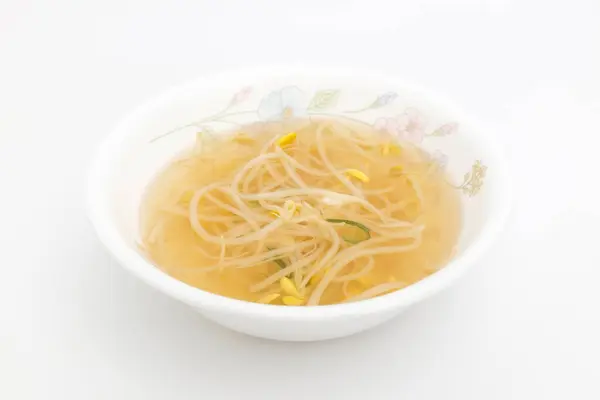 Soup Bean Sprouts Various Vegetables Dishes Made Transparent Soup — Stock fotografie