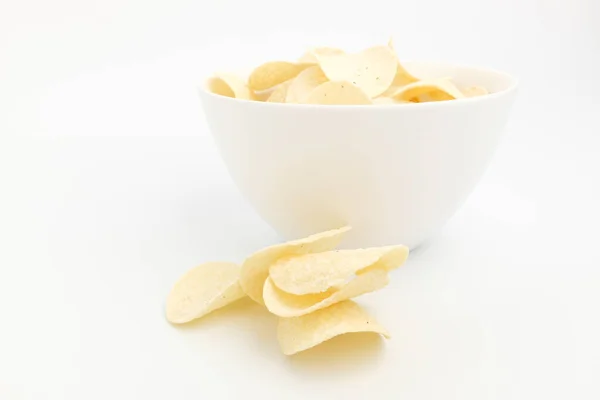 Batatas Fritas Doces Salgados Com Sabor Batata Cookies Recipiente Longo — Fotografia de Stock