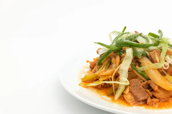 Stir Fried Meat Korea Stir Fried Meat Bean Sprouts Vegetables — Φωτογραφία Αρχείου