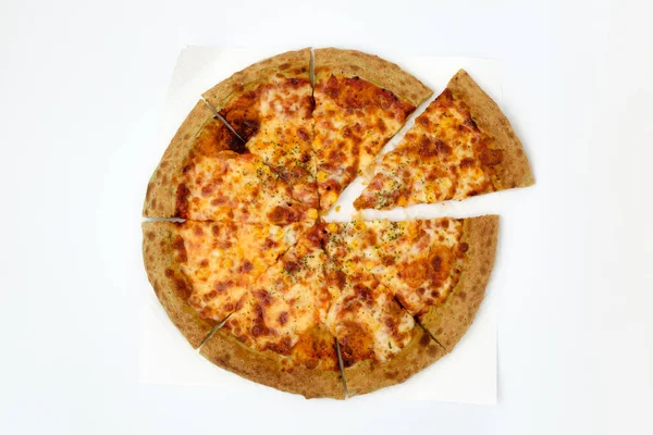 Italienische Käse Pizza Italienisches Essen Amerikanische Pizza Fettiges Essen Käsekost — Stockfoto