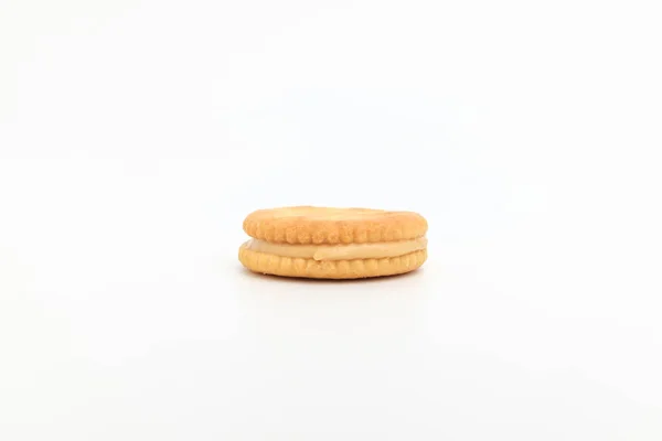 Peanut Cream Biscuits Cookies Peanut Butter Crispy Dessert — Stock fotografie